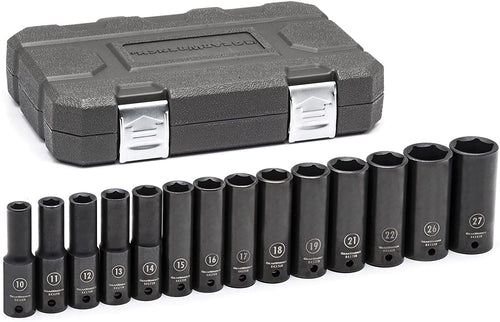 GEARWRENCH 14 Pc. 1/2" Drive 6 Point Deep Impact Metric Socket Set - 84955N - MPR Tools & Equipment