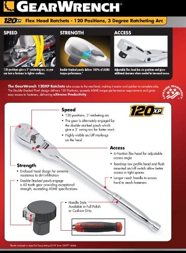 GEARWRENCH 2 Pc. 1/4" and 3/8" Drive 120XP Dual Material Flex Head Teardrop Ratchet Set - 81204P - MPR Tools & Equipment