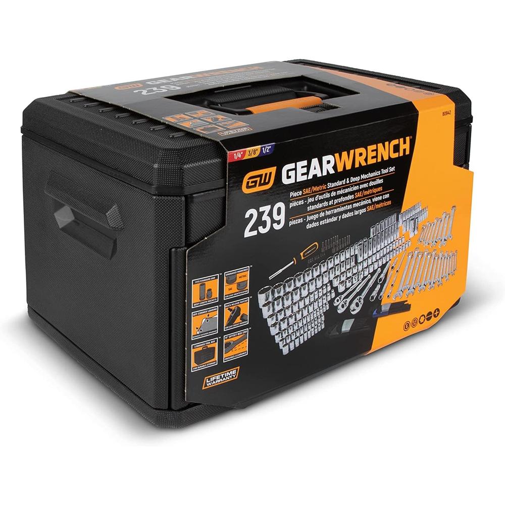 GEARWRENCH 239 Pc. Mechanics Tool Set in 3 Drawer Storage Box - 80942