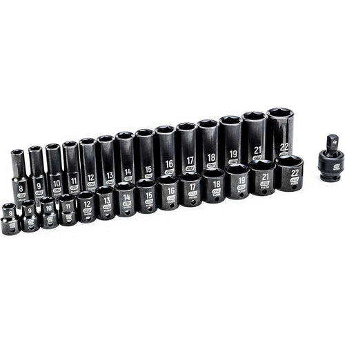 GEARWRENCH 29 Pc. 3/8" Drive 6 Point Standard & Deep Impact Metric Socket Set - 84925N