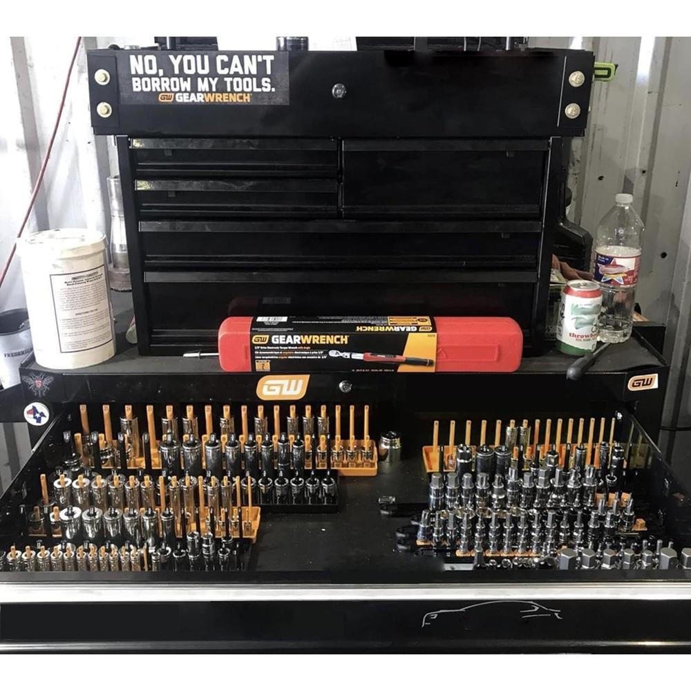 GEARWRENCH 3 Pc. 1/4", 3/8" & 1/2" Drive SAE Socket Storage Tray Set, Black - 83118