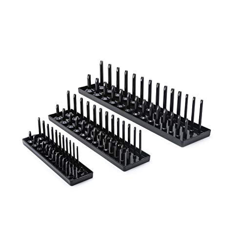 GEARWRENCH 3 Pc. 1/4", 3/8" & 1/2" Drive SAE Socket Storage Tray Set, Black - 83118 - MPR Tools & Equipment