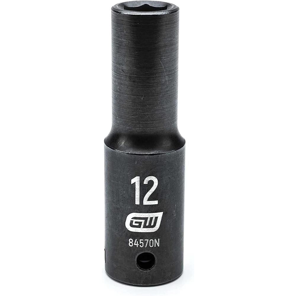 GEARWRENCH 39 Pc. 1/2" Drive 6 Point Standard & Deep Impact Metric Socket Set - 84948N, Black