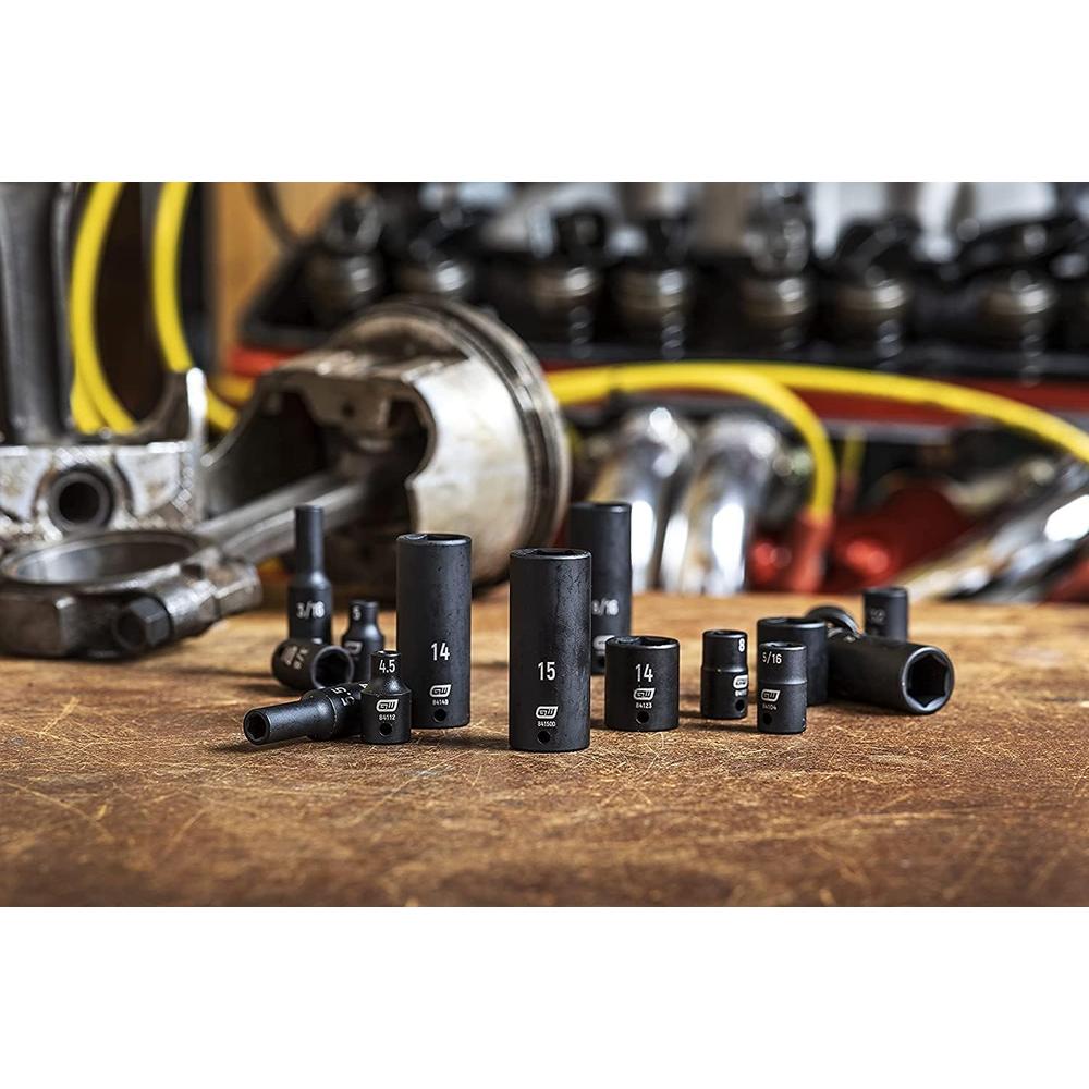 GEARWRENCH 39 Pc. 1/2" Drive 6 Point Standard & Deep Impact Metric Socket Set - 84948N, Black