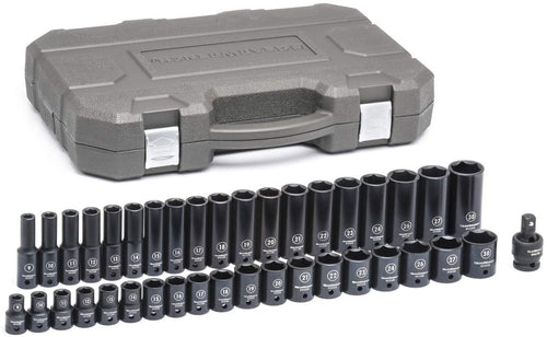 GEARWRENCH 39 Pc. 1/2" Drive 6 Point Standard & Deep Impact Metric Socket Set - 84948N, Black - MPR Tools & Equipment