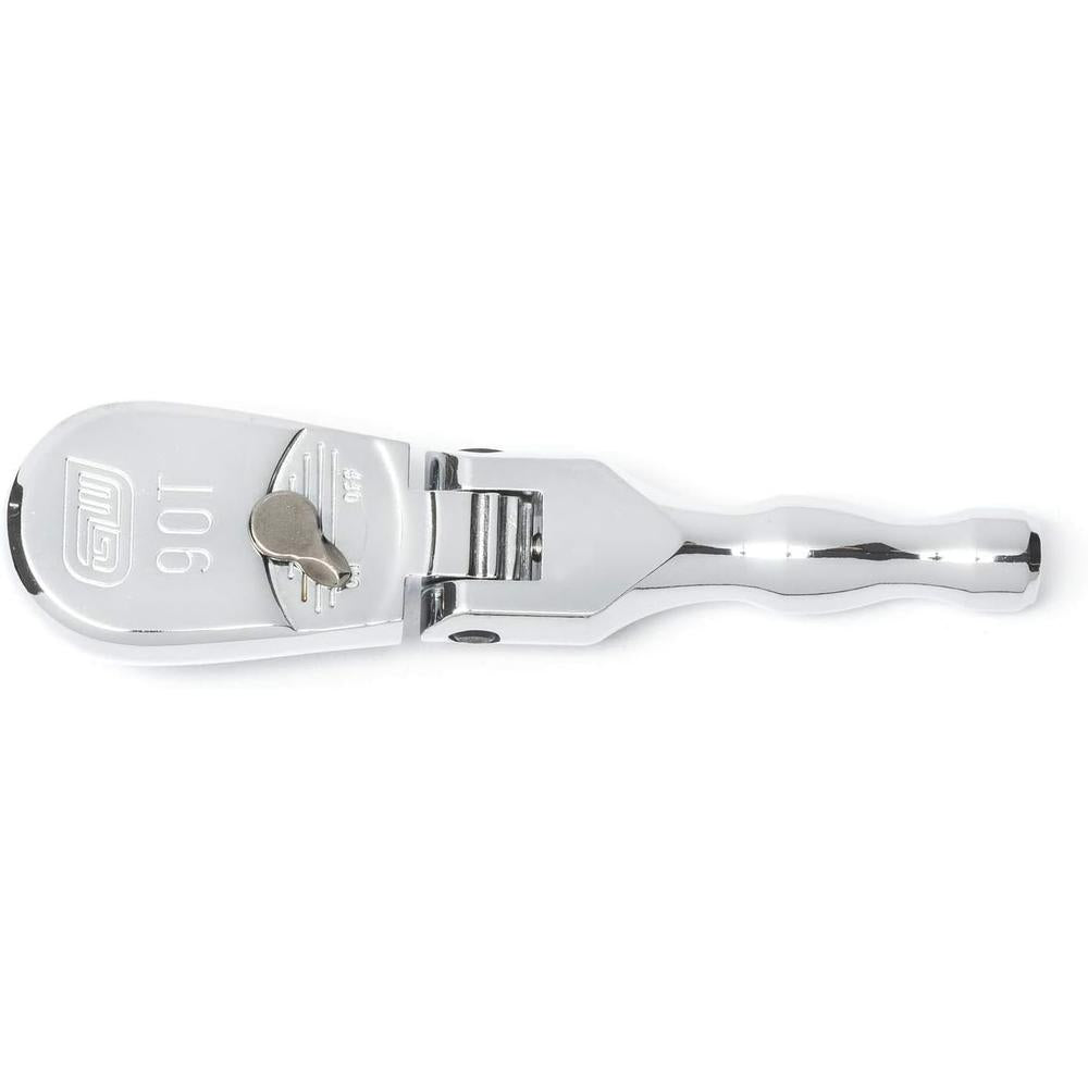 GEARWRENCH 4 Pc 1/4", 3/8" & 1/2" Drive 90 Tooth Flex Head Ratchet Set, Full Polish Chrome - 81230T