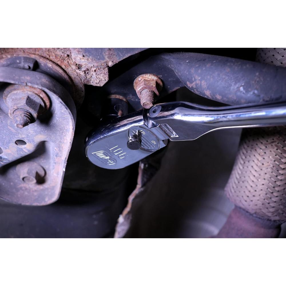 GEARWRENCH 4 Pc 1/4", 3/8" & 1/2" Drive 90 Tooth Flex Head Ratchet Set, Full Polish Chrome - 81230T