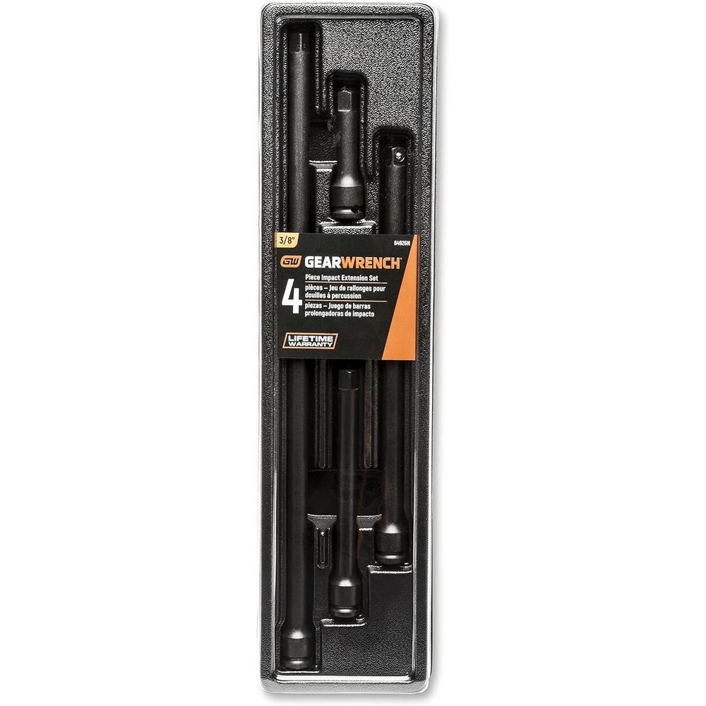 GEARWRENCH 4 Pc. 3/8" Drive Impact Extension Set, 3", 6", 10" & 15" - 84926N