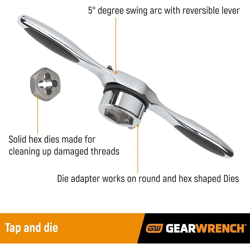 GEARWRENCH 40 Pc. Ratcheting Tap & Die Set, Metric - 3886