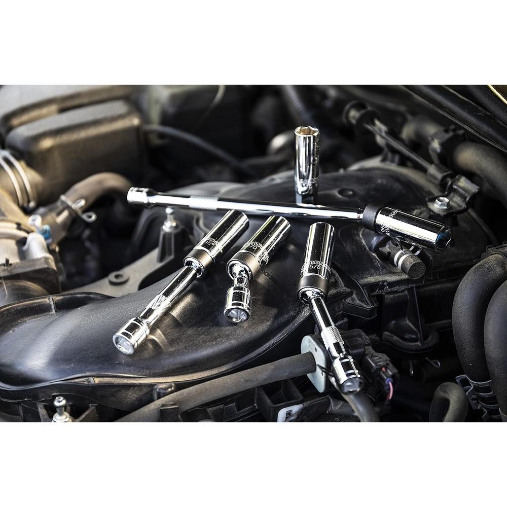 GEARWRENCH 5 Pc. 3/8" Drive 6 Pt. Magnetic Swivel Spark Plug Socket Set, 80601