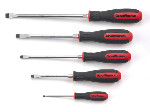 GEARWRENCH 5 Pc. Slotted Dual Material Screwdriver Set - 80053 - MPR Tools & Equipment