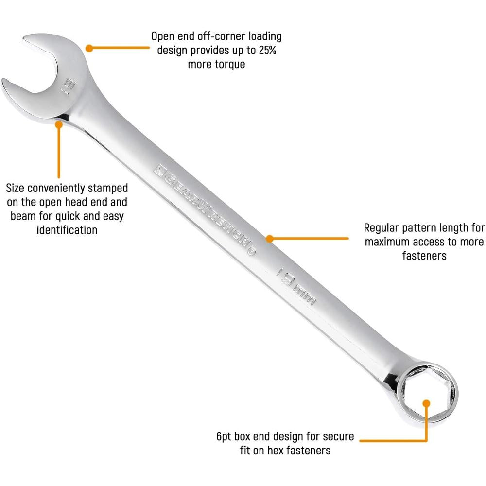 GEARWRENCH 6 Pt. Combination Wrench, 17mm - 81765D