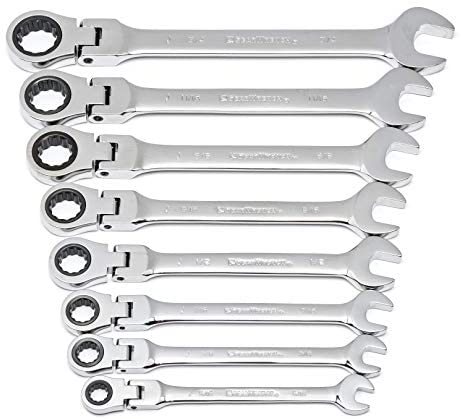 GEARWRENCH 8 Pc. 12 Point Flex Head Ratcheting Combination SAE Wrench Set - 9701 - MPR Tools & Equipment