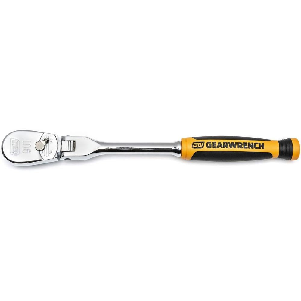 GEARWRENCH 81204T 2pc 1/4" & 3/8" Drive 90-Tooth Dual Material Flex Head Teardrop Ratchet Set