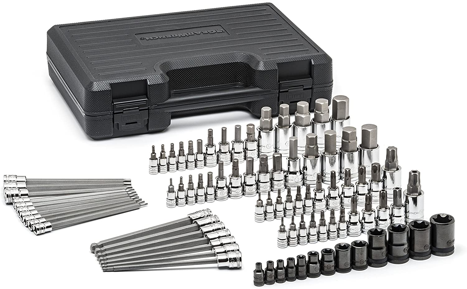 GEARWRENCH 84 Pc. 1/4". 3/8" & 1/2" Drive Hex/Ball End Hex/Tamper Proof Torx/E-Torx/Torx SAE/Metric Bit Set - 80742 - MPR Tools & Equipment