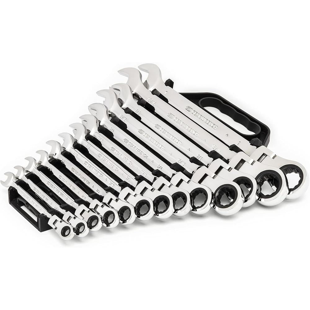 GEARWRENCH 9702D 13pc 12 Point Flex Head Ratcheting Combination SAE Wrench Set