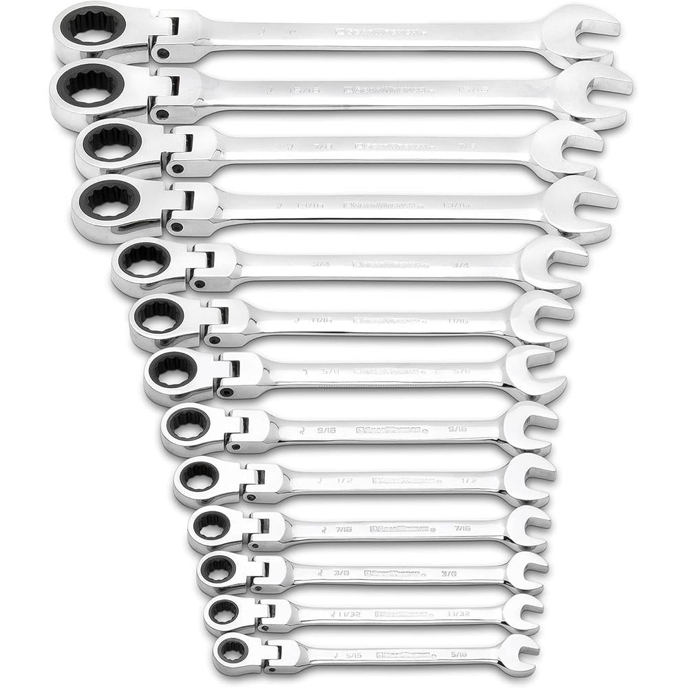 GEARWRENCH 9702D 13pc 12 Point Flex Head Ratcheting Combination SAE Wrench Set