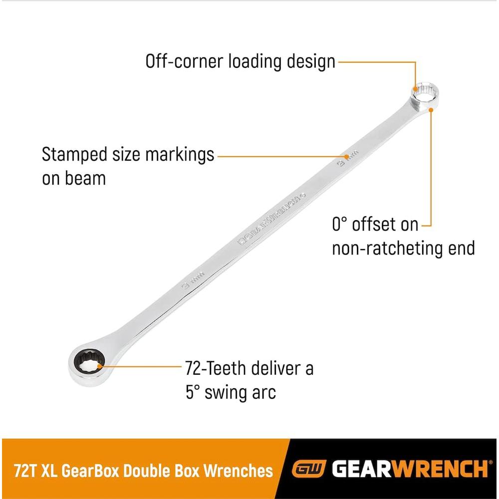 GEARWRENCH GearBox 12 Pt. XL Double Box Ratcheting Wrench, 21mm - 85921