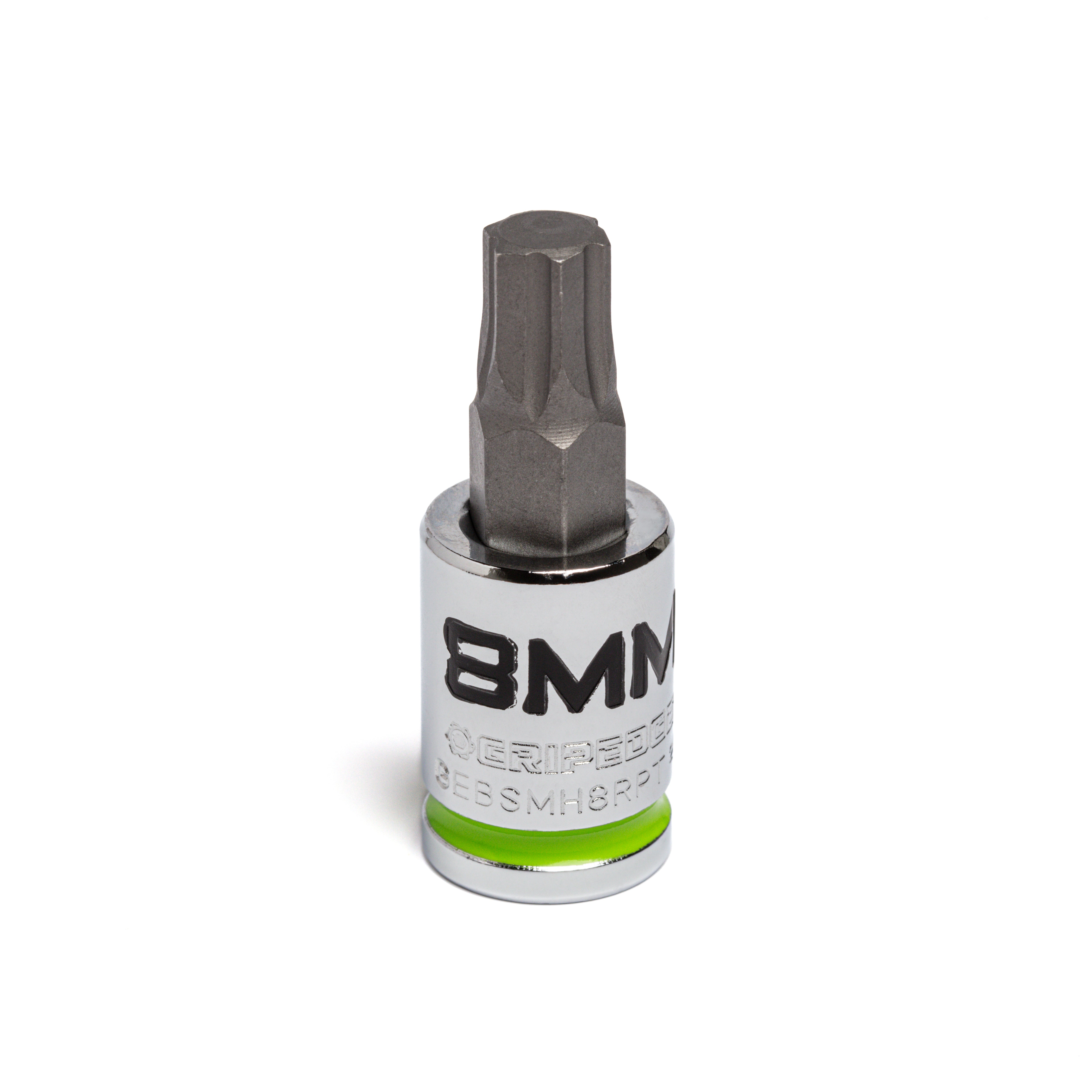 GripEdge GEBSMH8RPT 8mm 3/8" Drive Short RPT Hex Bit Socket with S2 steel bit and chrome body
