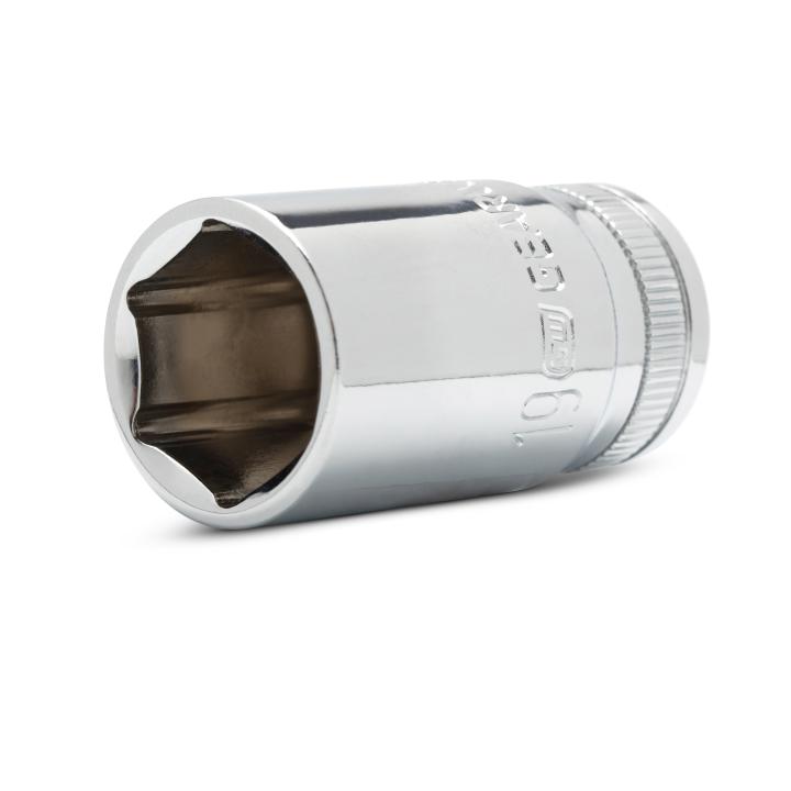 Gearwrench 80401S-06 3/8" Drive 6 Point Mid Length Metric Socket 19mm - angled view