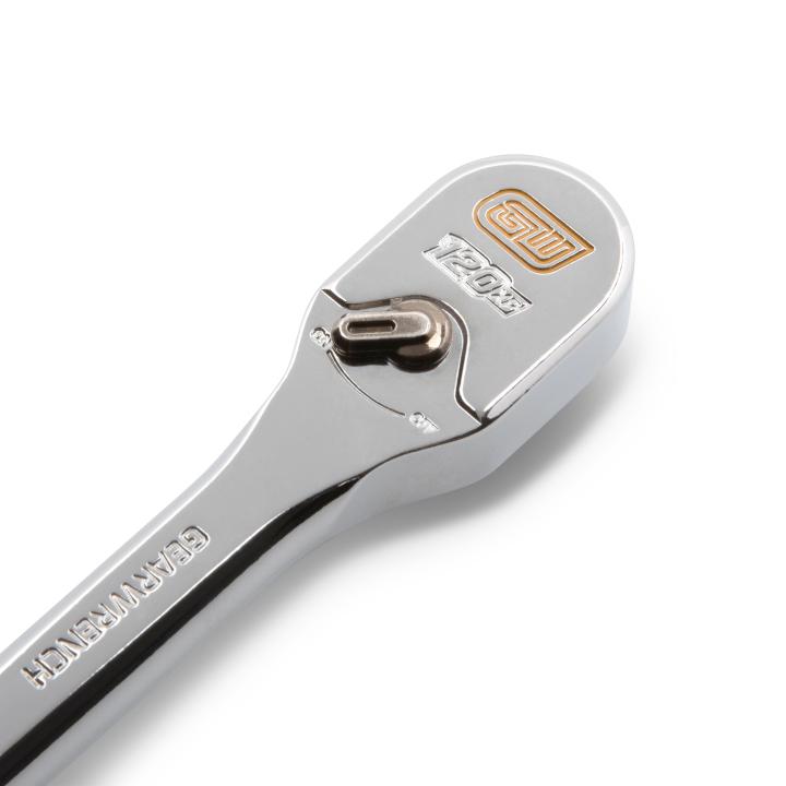 GEARWRENCH 120XP Teardrop Ratchet head showing 120XP branding and direction lever