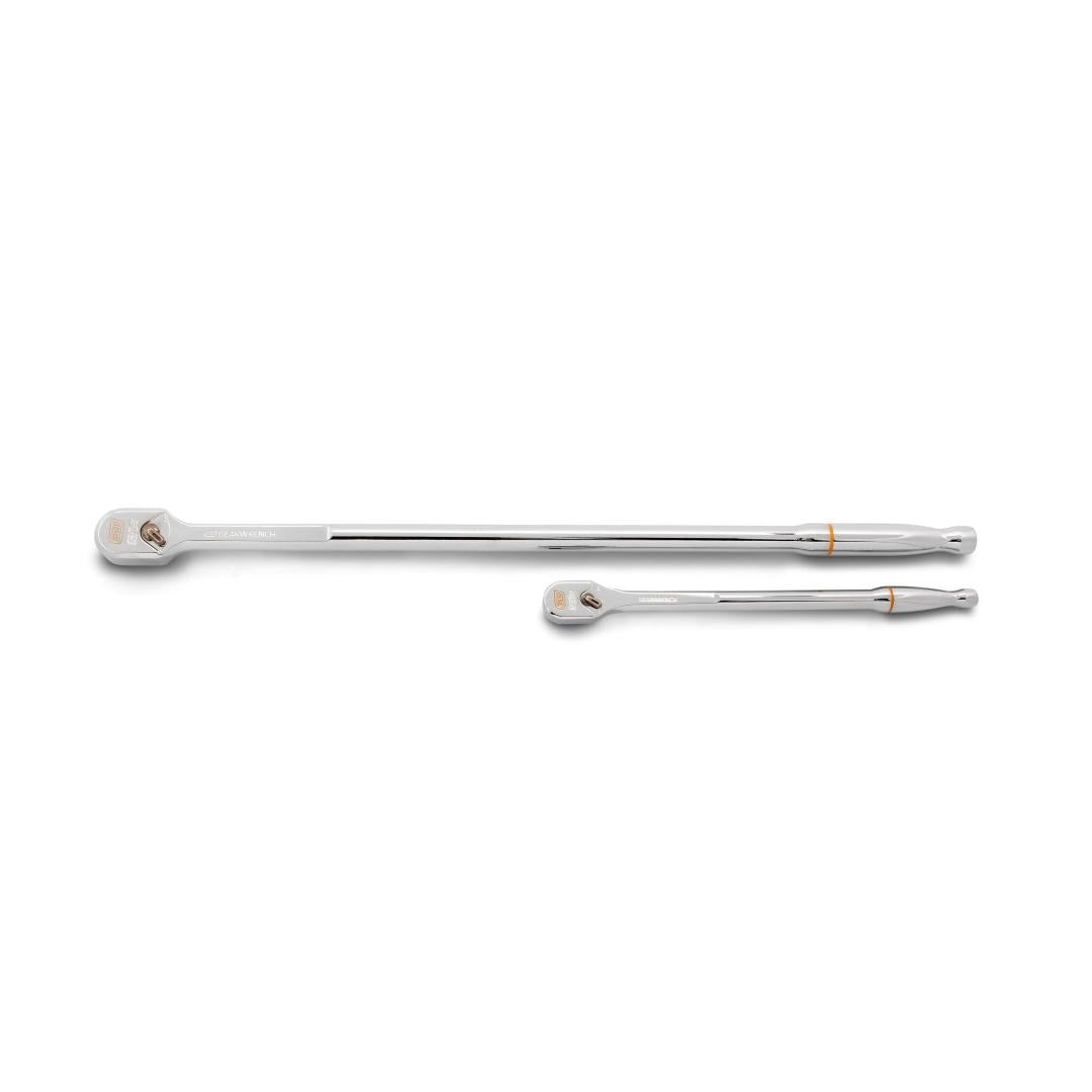 GEARWRENCH 81271XP 2-Piece 1/4" & 3/8" Drive 120XP Extra Long Handle Full Polish Teardrop Ratchet Set