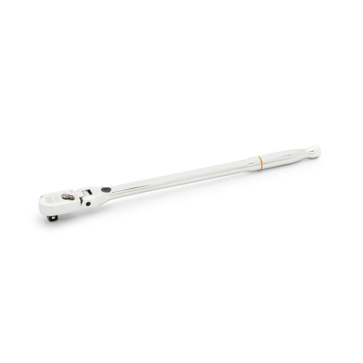 Gearwrench 81297 3/8" Drive 120XP Locking Flex Head Ratchet 13-1/2" - angled side view on white background