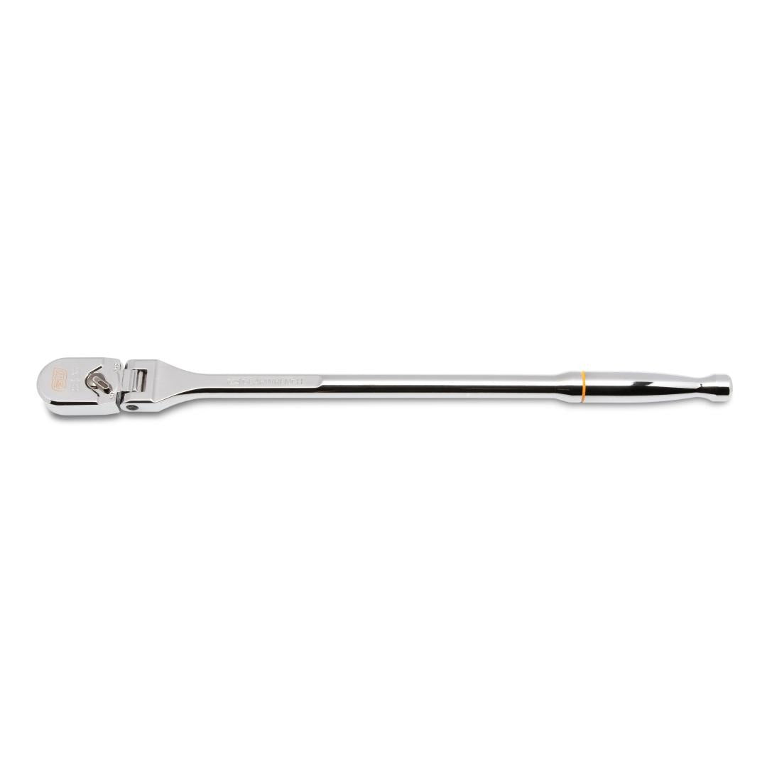 Gearwrench 81306XP 1/2" Drive 120XP Flex Head Teardrop Ratchet - full side view, polished chrome finish