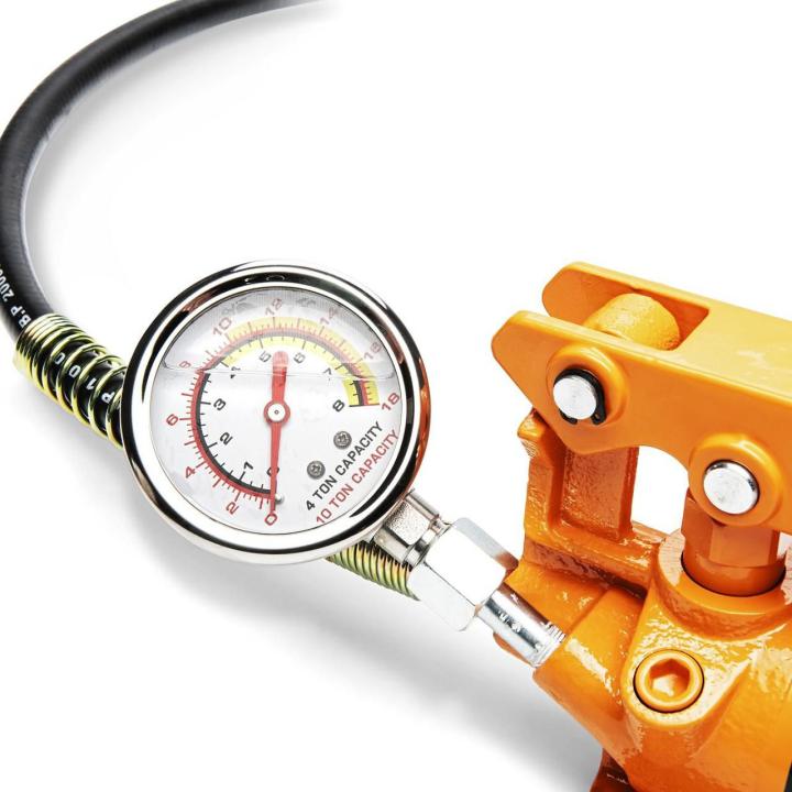 Gearwrench 86970 pressure gauge and 6ft hydraulic hose detail on hydraulic pump