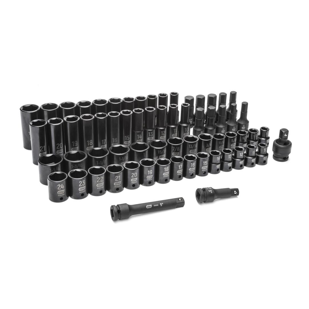Gearwrench 89095 65pc 1/2" Drive 6-Point SAE/Metric Master Impact Socket Set - Full Collection