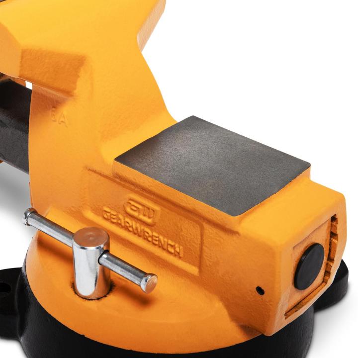 Gearwrench GWBVA6 6-Inch Mechanic's Bench Vise - Anvil Surface and Swivel Base Detail