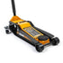 Gearwrench GWLPFJ3T 3.5 Ton Low Profile Floor Jack angled front view in Molten Orange and Black