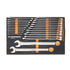 Gearwrench GWMSCWL12MM 24pc Metric Combination Wrench Set in Black and Orange Foam Storage Tray, top view