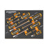 Gearwrench GWMSSCRSL 9 Piece Slotted Dual Material Screwdriver Set arranged in black and orange foam storage tray