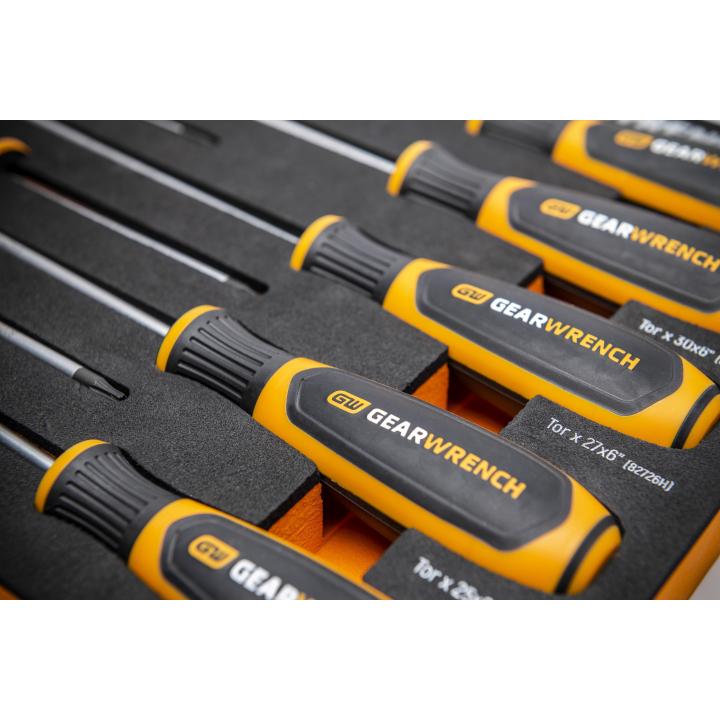 Gearwrench GWMSSCRTX 10pc Torx Dual Material Screwdriver Set w/ Foam Tray