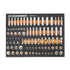 Gearwrench GWMSSKT14MM 89pc 1/4 in Drive Master Metric Socket Set in orange and black foam storage tray - top view