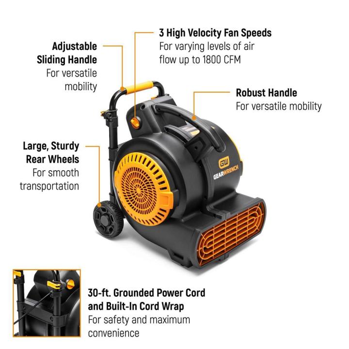 Gearwrench GWAM1800 1800 CFM Industrial Air Mover