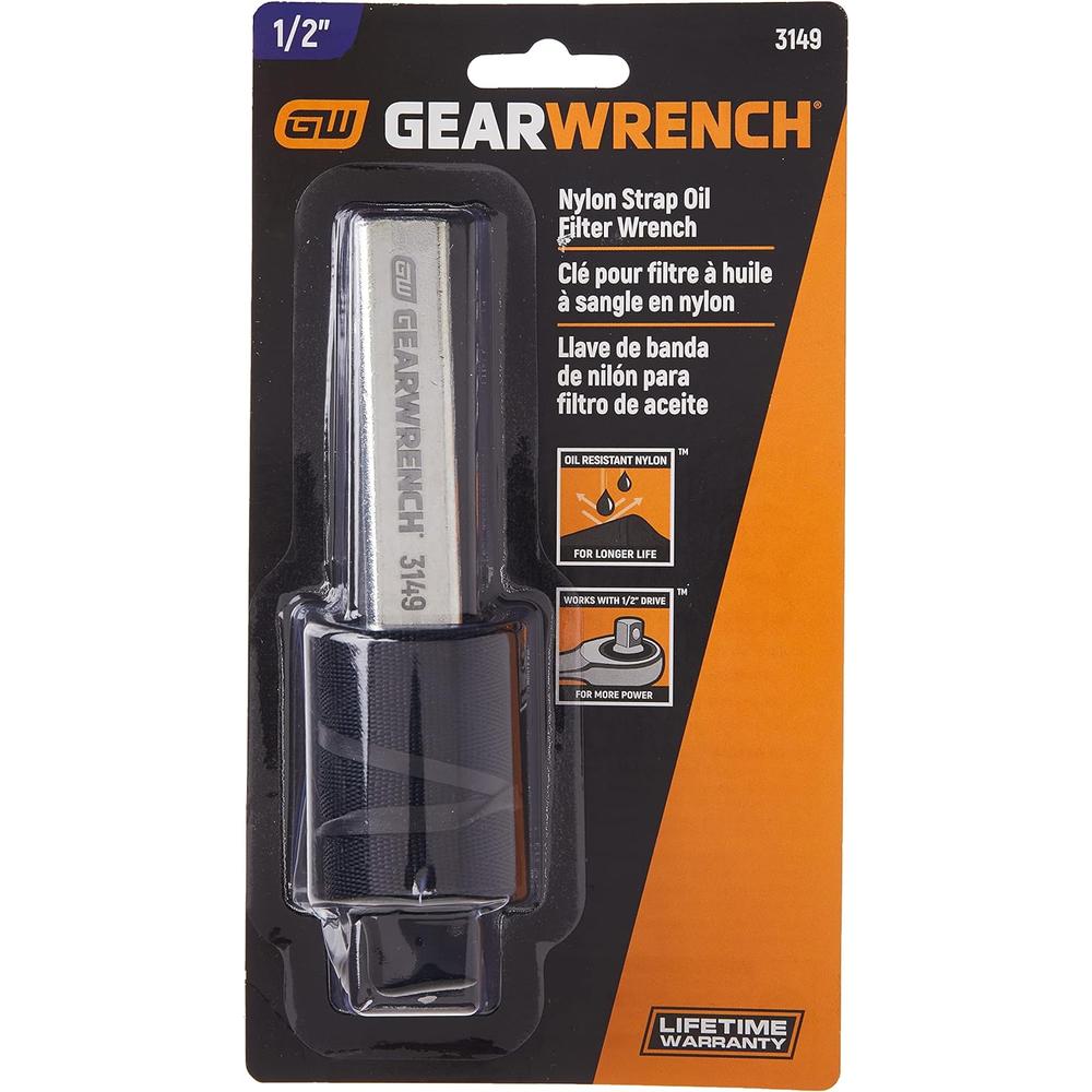 GearWrench 3149 1/2" Drive Nylon Strap Oil Filter Wrench