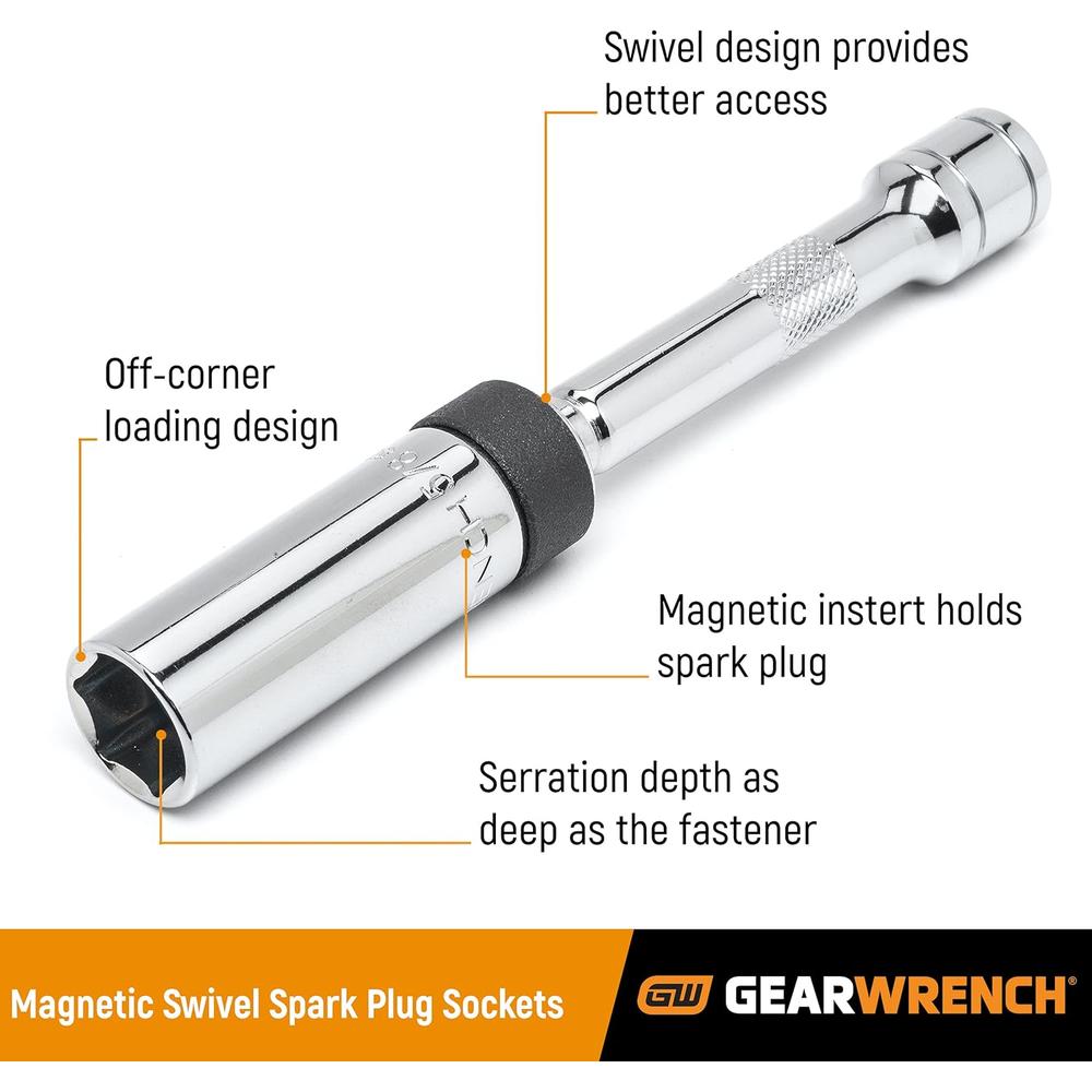 GearWrench 3928D SKT SPK PLG SWVL MAG 5/8 6"