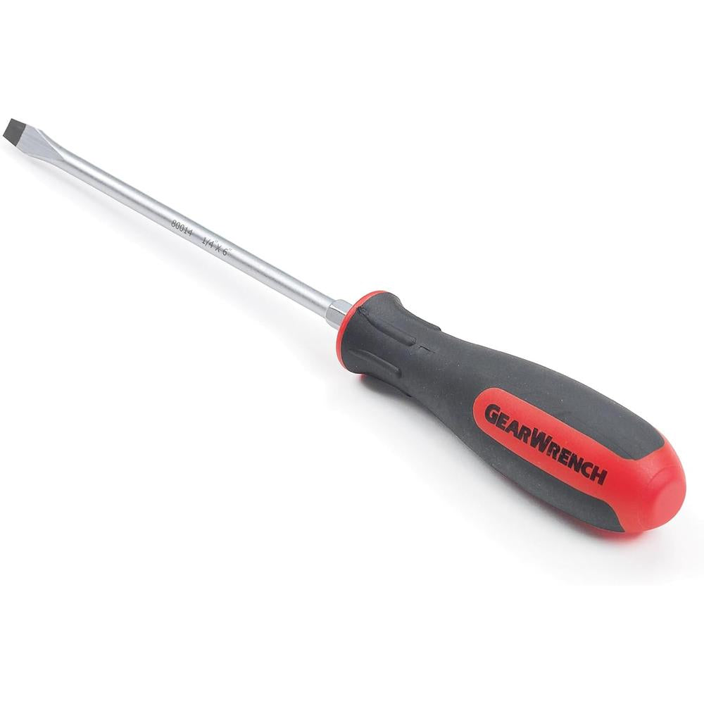 GearWrench 80014 1/4" x 6" Slotted Dual Material Screwdriver