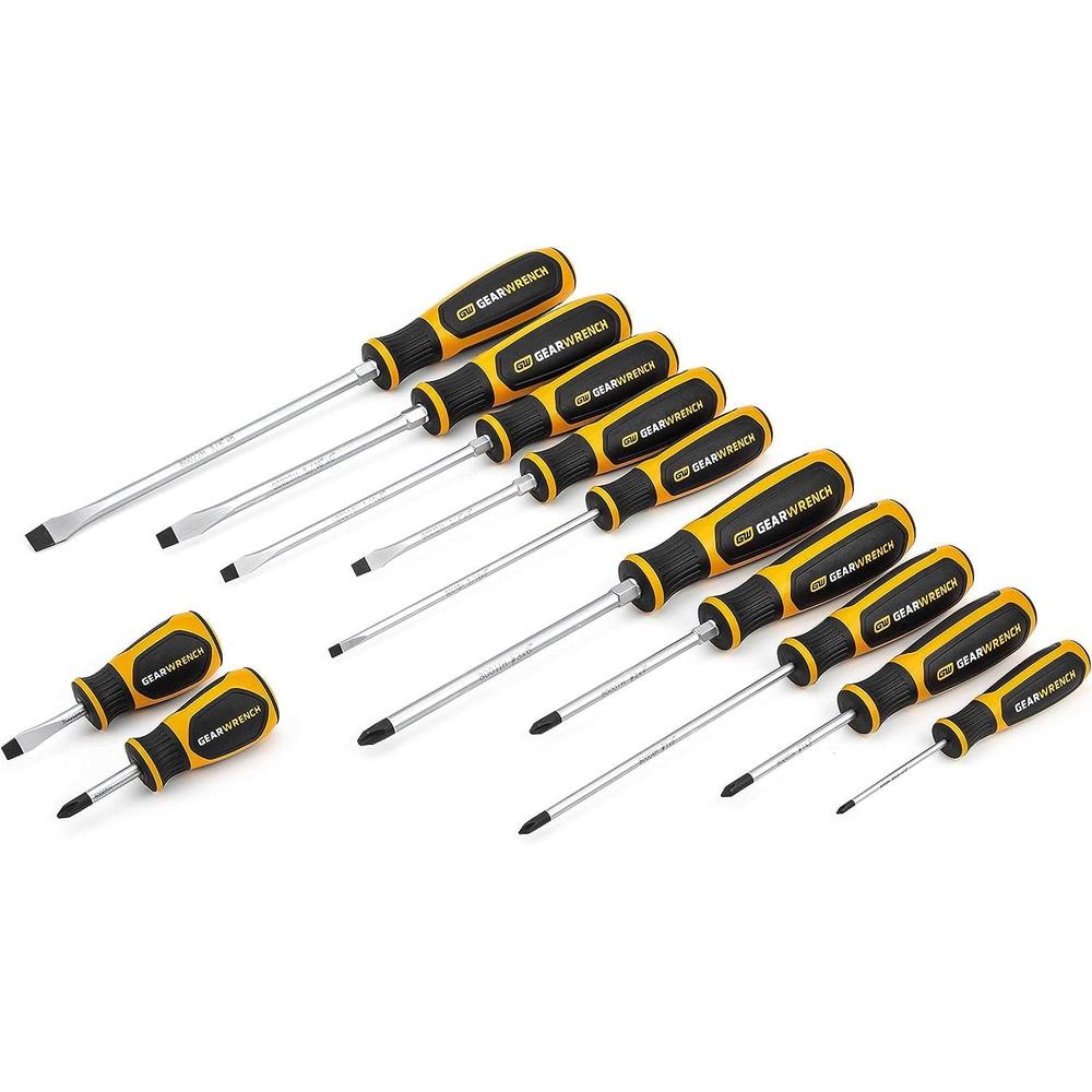 GearWrench 80051H 12-Piece Phillips/Slotted Dual Material Screwdriver Set