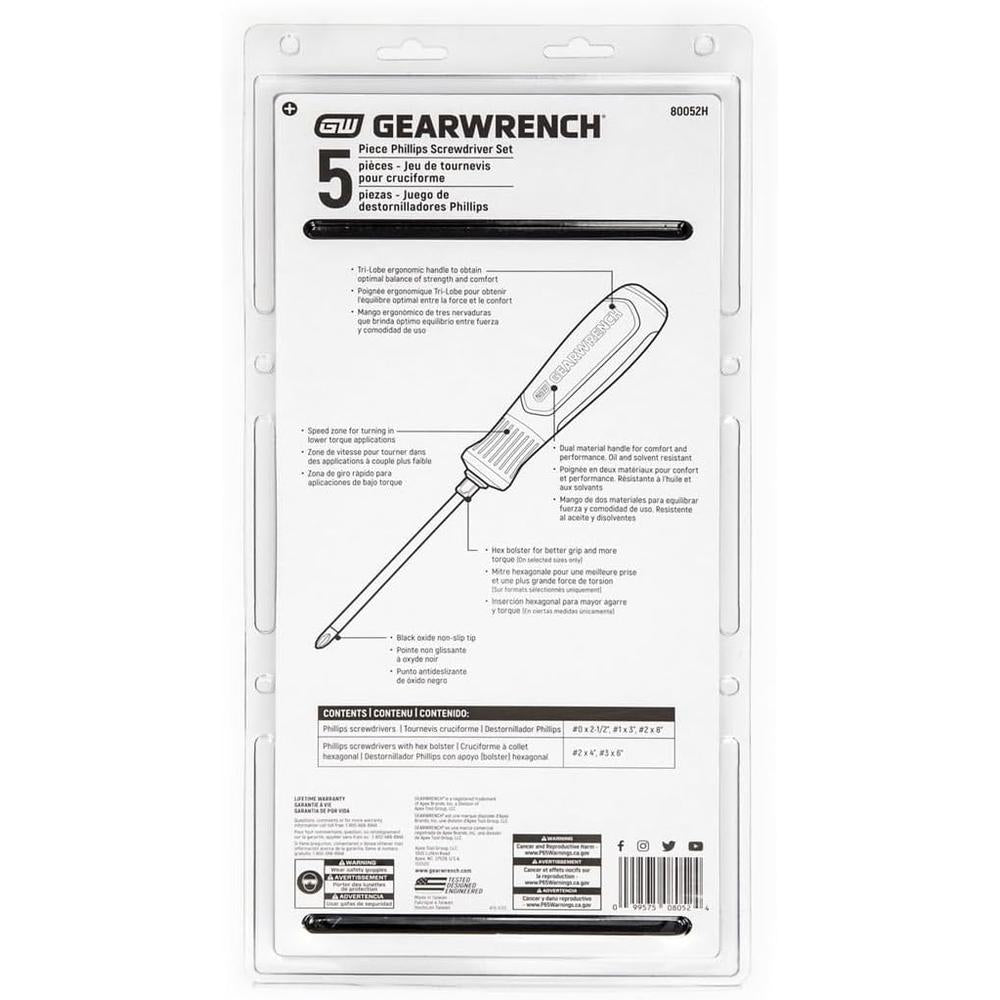 GearWrench 80052H SET SCRDR DUAL MAT PHLP 5PC