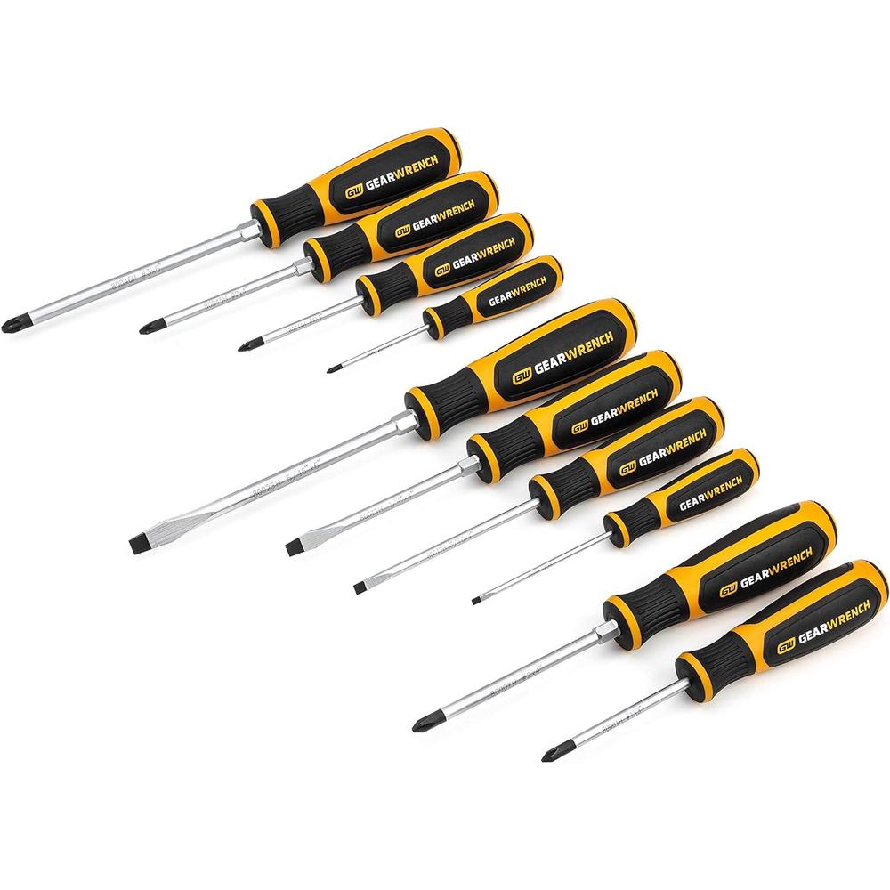 GearWrench 80060H 10-Piece Phillips/Slotted/Pozidriv Dual Material Screwdriver Set