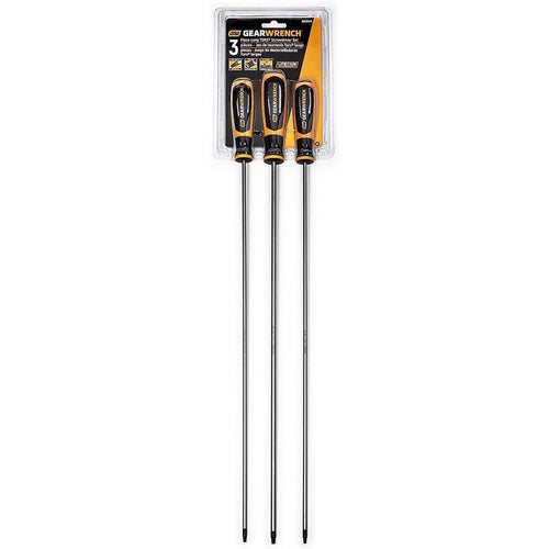 GearWrench 80064H 3-Piece Extra-Long Torx Dual Material Screwdriver Set