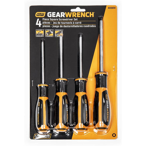 GearWrench 80065H 4-Piece Square Dual Material Screwdriver Set