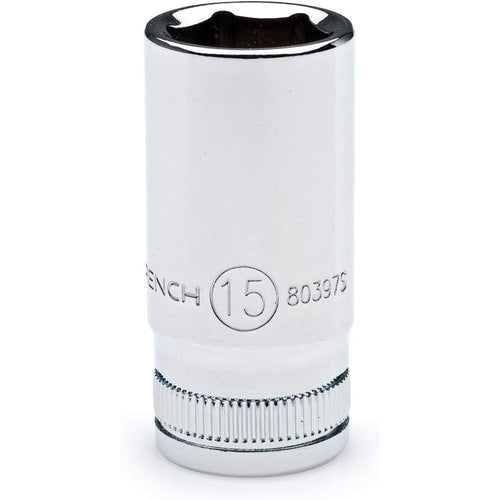GearWrench 80150S SKT MID LNGTH 1/4DR 6PT 15MM MET