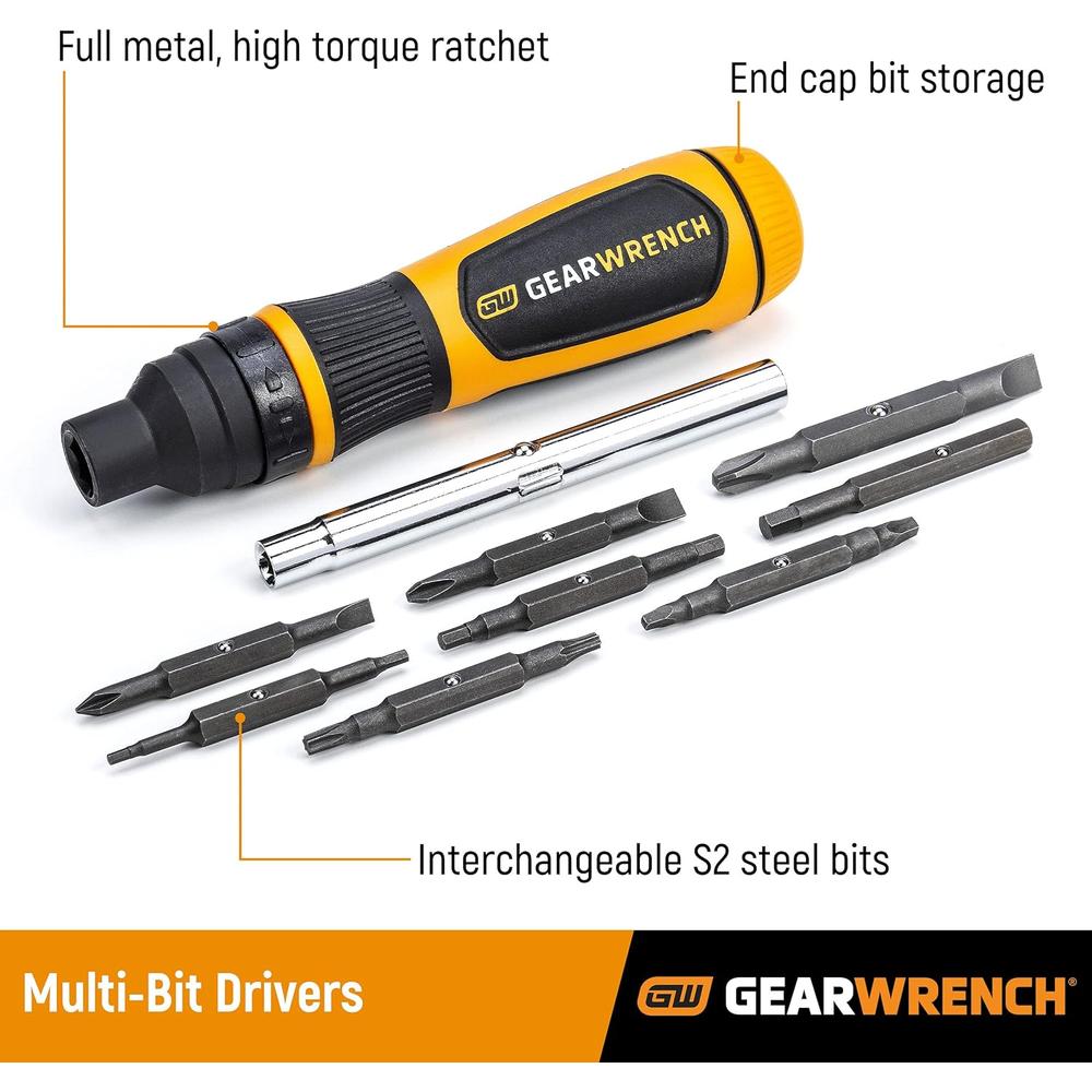 GearWrench 80191R 19-in-1 Ratcheting Multi-Bit Driver