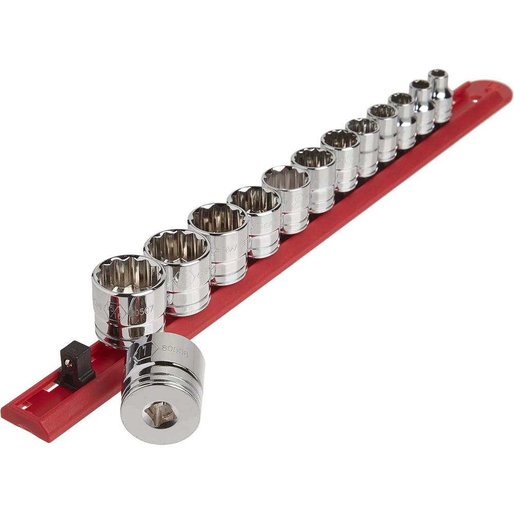 GearWrench 80561 13 Piece 3/8-Inch Drive 12 Point Standard SAE Socket Set