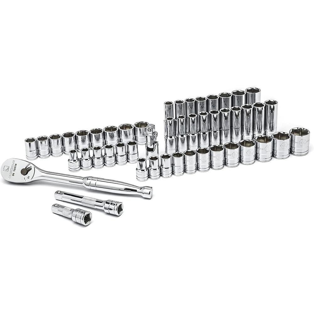 GearWrench 80700P 49-Piece 1/2" Drive 6-Point 120XP Standard & Deep SAE/Metric Mechanics Tool Set