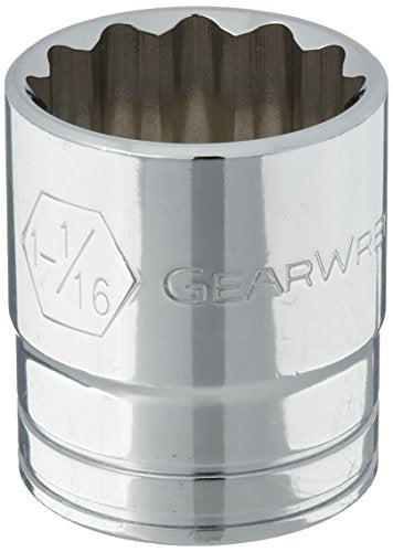 GearWrench 80770 1/2" Drive 12 Pt. Standard Socket, 1-1/16" - MPR Tools & Equipment